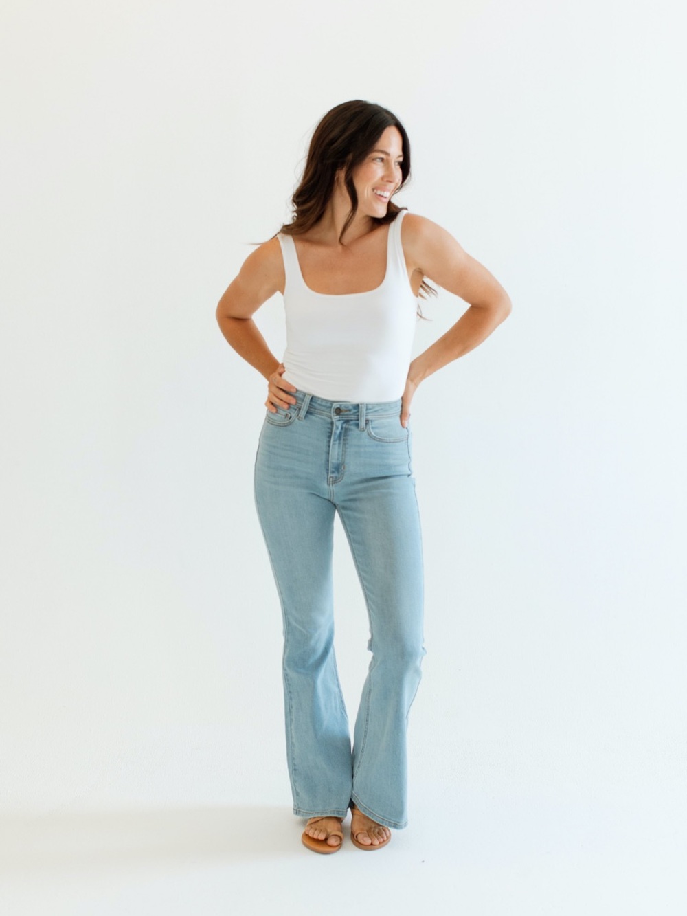 Carly Jean Los Angeles Light Blue Austin Flare Jeans
